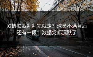 欧协联裁判判完就走？球员不满背后还有一段：数据党都沉默了